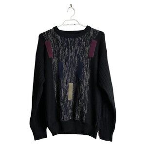 Wrangler Retro Suede Patch Crewneck Knit Sweater